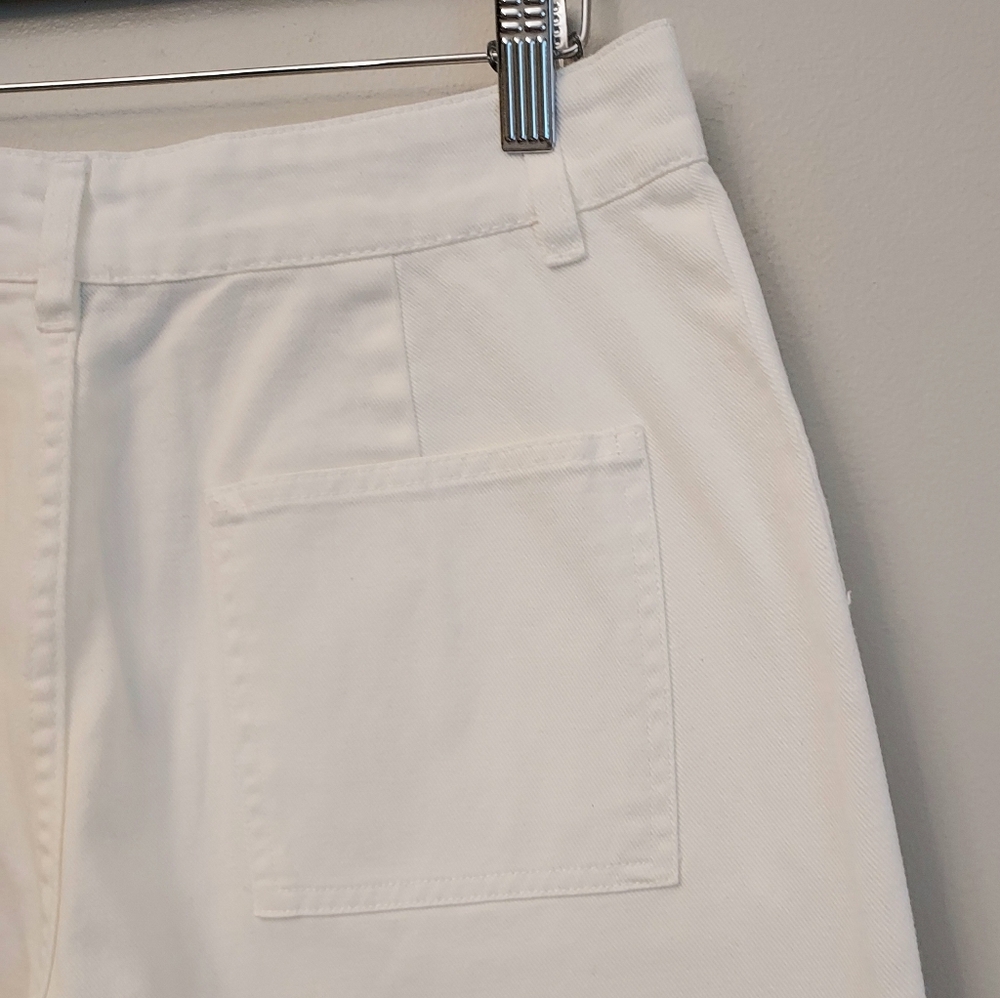 Who What Wear Straight White Cropped Denim Jean Size 8 NEW NWT Patch Pockets - Picture 7 of 12